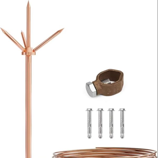 High Quality Thunder Protector Copper Lightning Conductor Arrester Lightning Rod for Building
