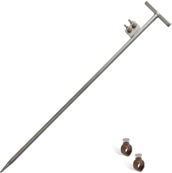 Copper Plating Earth Grounding Rod With Clamp for Electric Fence Lightning Protection Ground Rod and Earth Rod