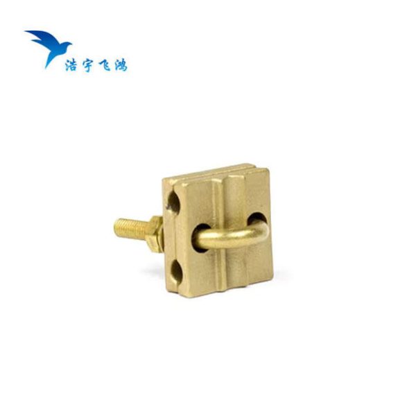 High Conductivity Brass U-Type Electric Grounding Connection Earth Rod Clamp Grounding Earth Clamps
