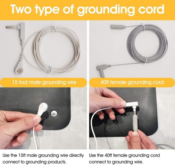 40ft Copper Portable Kit Great Earth-Connected Easy-to-Use Grounding Mat Lightning Protection & Earthing Grounding Sheet - Image 3