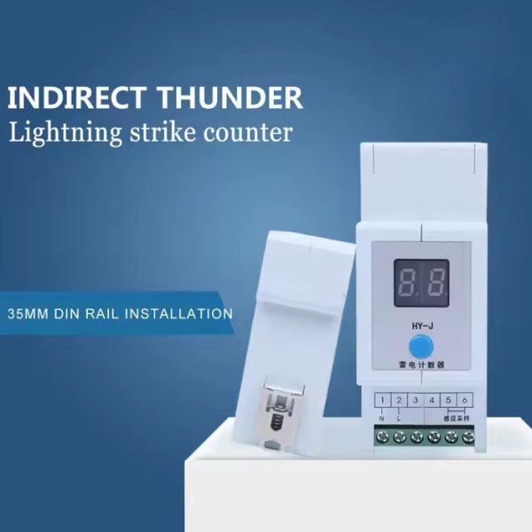 Mechanical Lightning Strike Counter IP65 Surge Impulse Counter Din Rail Indirect Lightning Counter 0-99 Bit Plastic Material - Image 4